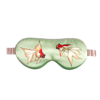 19-Momme Mulberry Goldfish Print Silk Sleep Mask (100% Long Strand Silk Filled)