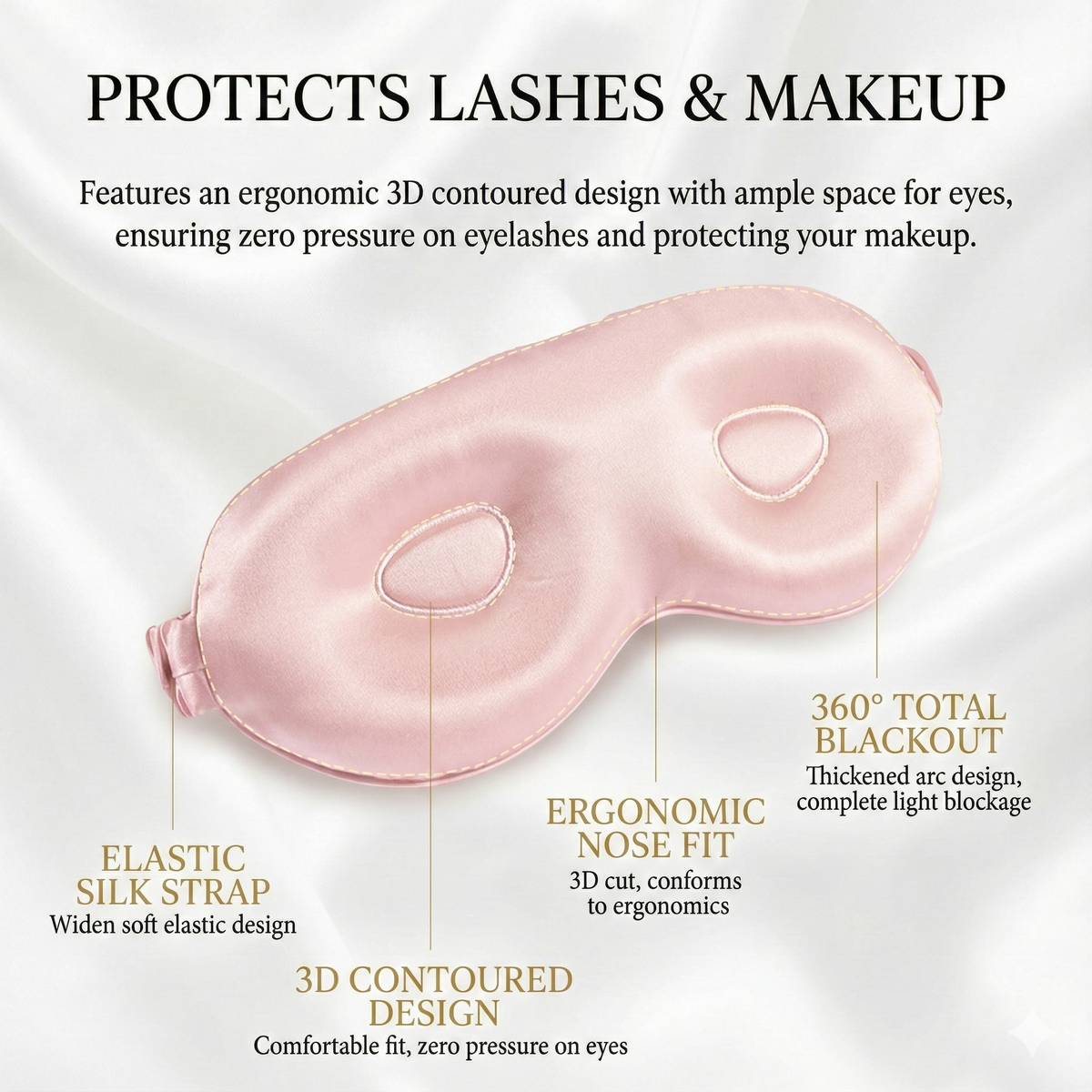 3D Contoured 22-Momme Silk Sleep Mask (Zero Pressure & Lash Friendly)