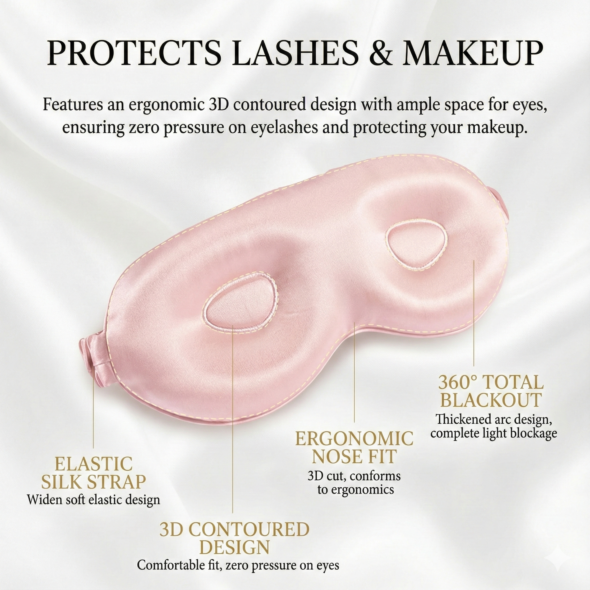 3D Contoured 22-Momme Silk Sleep Mask (Zero Pressure & Lash Friendly)