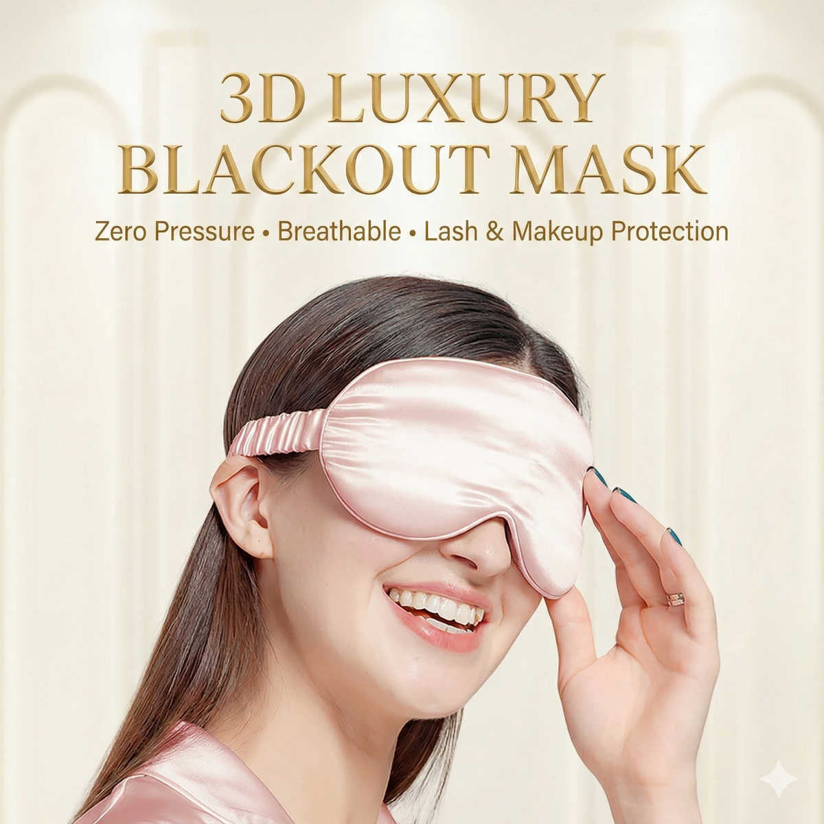 LumiSoie 3D Contoured 22-Momme Silk Sleep Mask (Zero Pressure & Lash Friendly)
