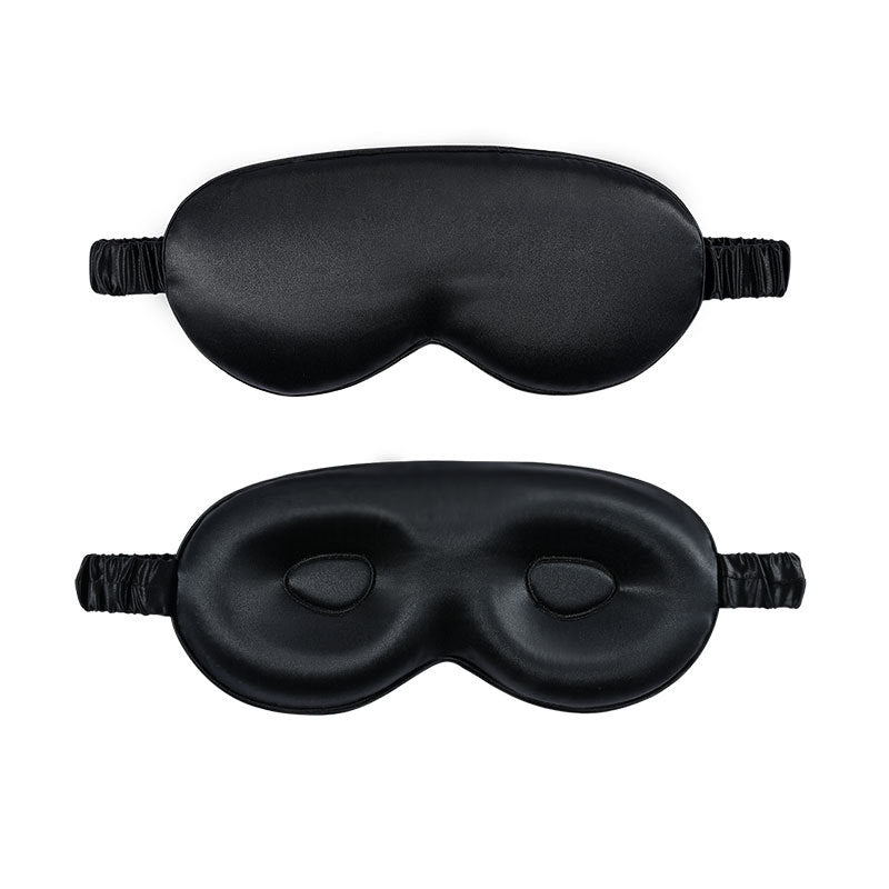 LumiSoie 3D Contoured 22-Momme Black Silk Sleep Mask (Zero Pressure & Lash Friendly)