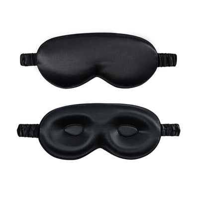 LumiSoie 3D Contoured 22-Momme Black Silk Sleep Mask (Zero Pressure & Lash Friendly)