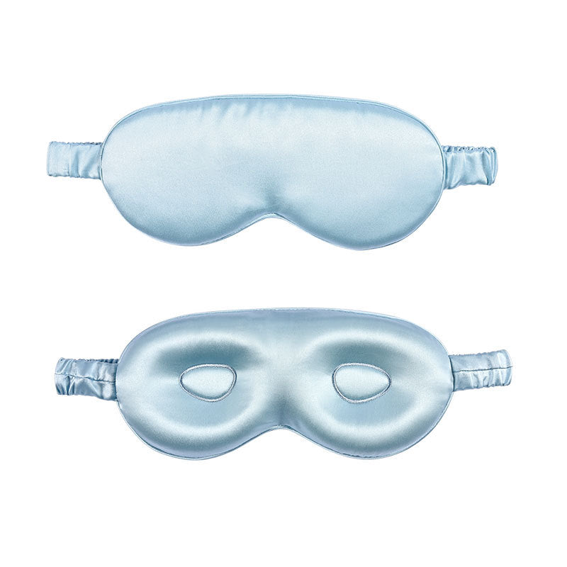 LumiSoie 3D Contoured 22-Momme Blue Silk Sleep Mask (Zero Pressure & Lash Friendly)