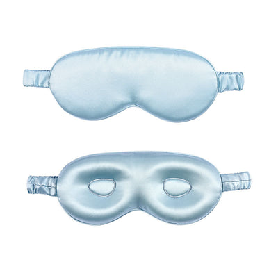 LumiSoie 3D Contoured 22-Momme Blue Silk Sleep Mask (Zero Pressure & Lash Friendly)