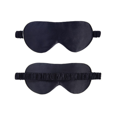 LumiSoie Oversized 19-Momme Pure Mulberry Black Silk Sleep Mask