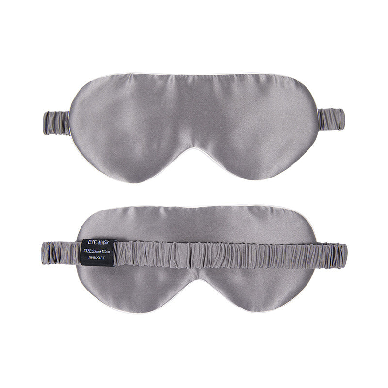 LumiSoie Oversized 19-Momme Pure Mulberry Gray Silk Sleep Mask