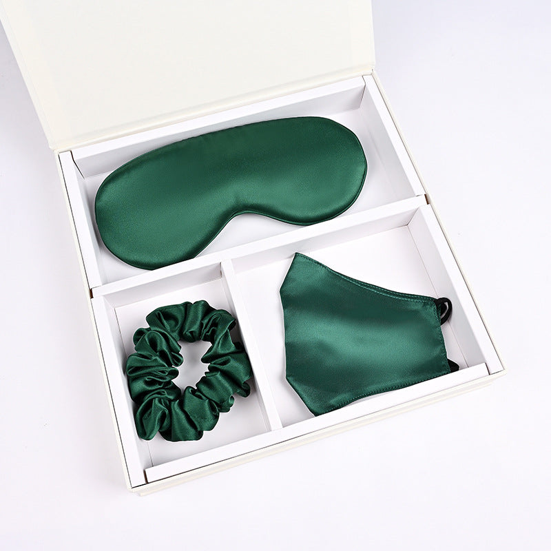 LumiSoie "Triple Indulgence" 100% Mulberry Green Silk Gift Set