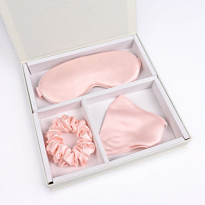 LumiSoie "Triple Indulgence" 100% Mulberry Pink Silk Gift Set